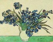 Vincent Van Gogh Vase with Irises oil on canvas